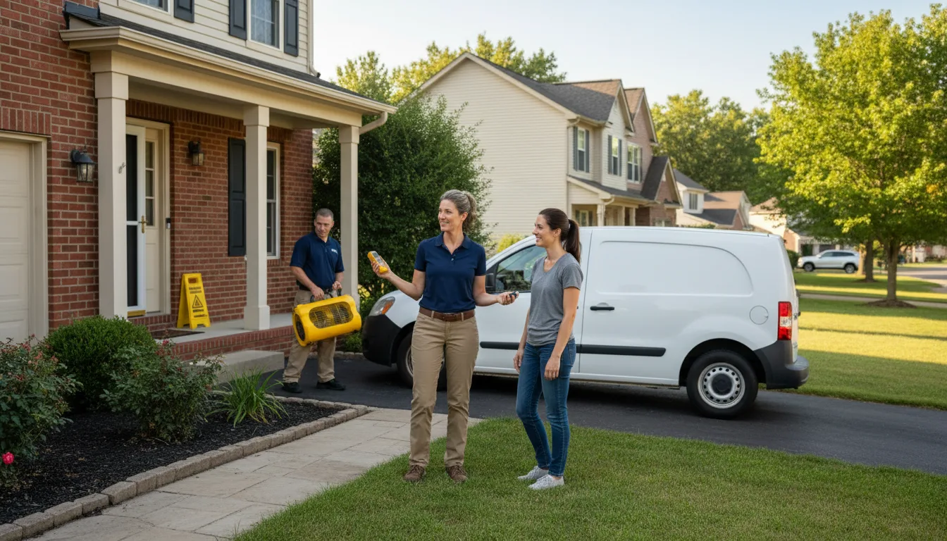 Residential water damage restoration in Shirland, IL
